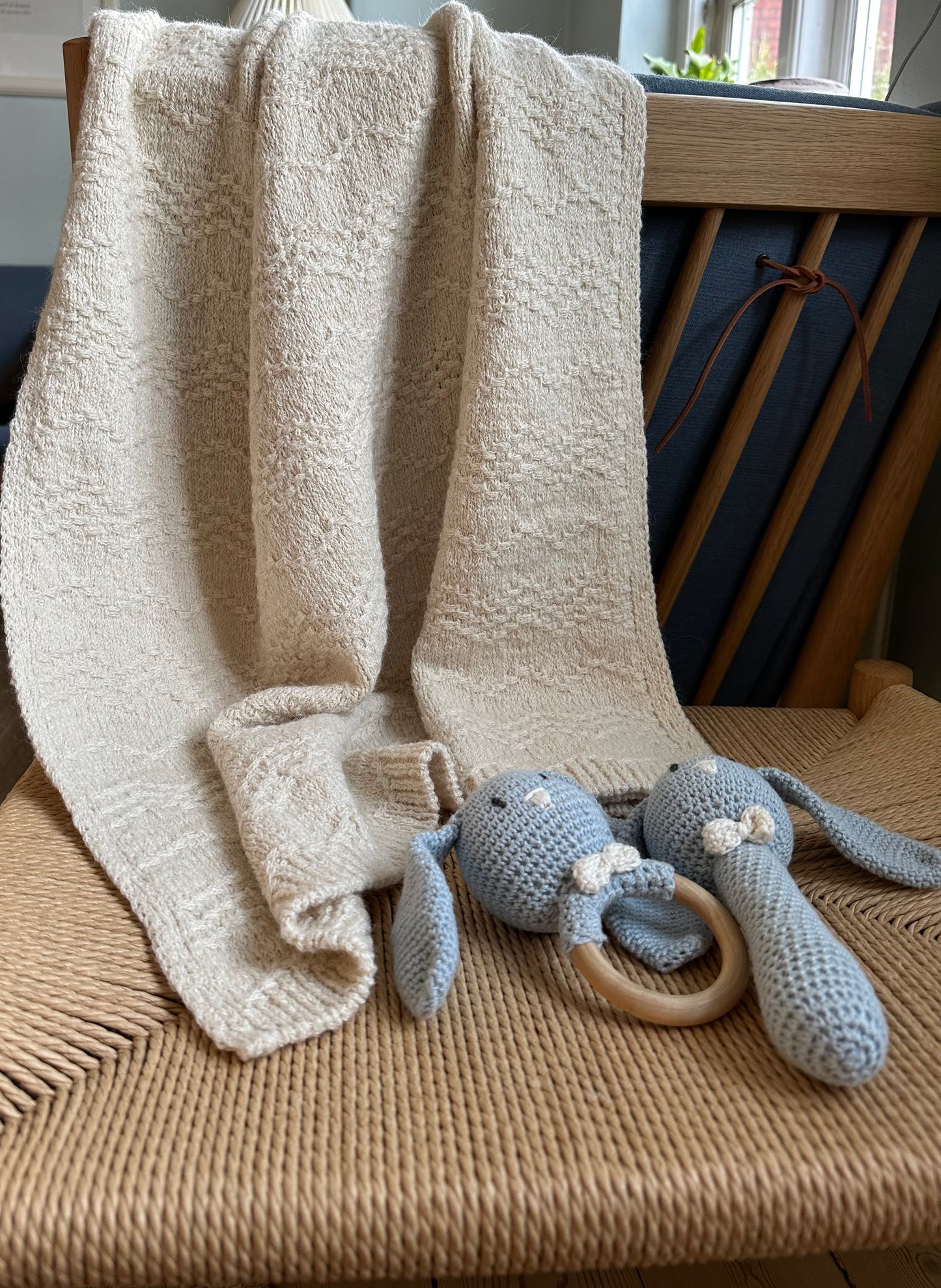 Vævestrik babytæppe